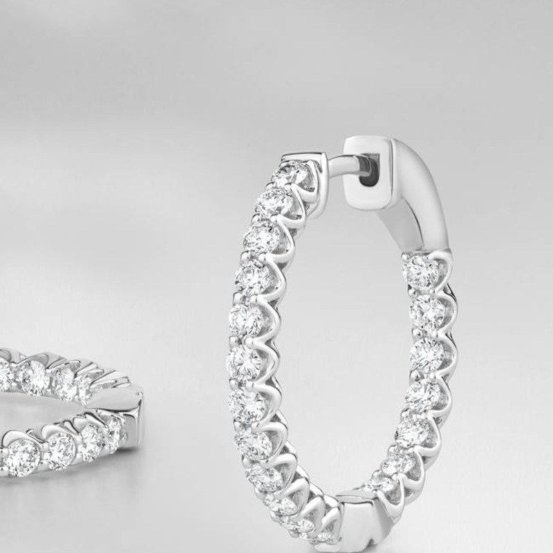 Single hoop earring detail